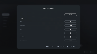 This image shows the editable control menu.
