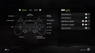 This image shows some of the options available in the controls menu. 