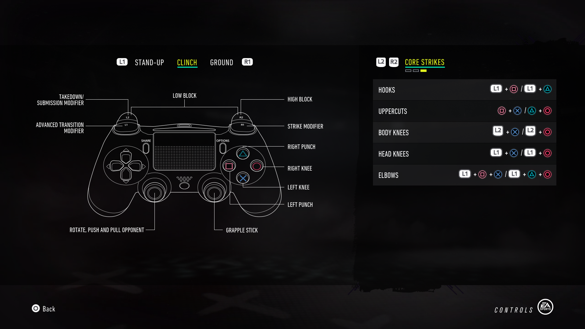 EA Sports UFC 4 Accessibility Controls for playing EA Sports UFC 4 for PS4.