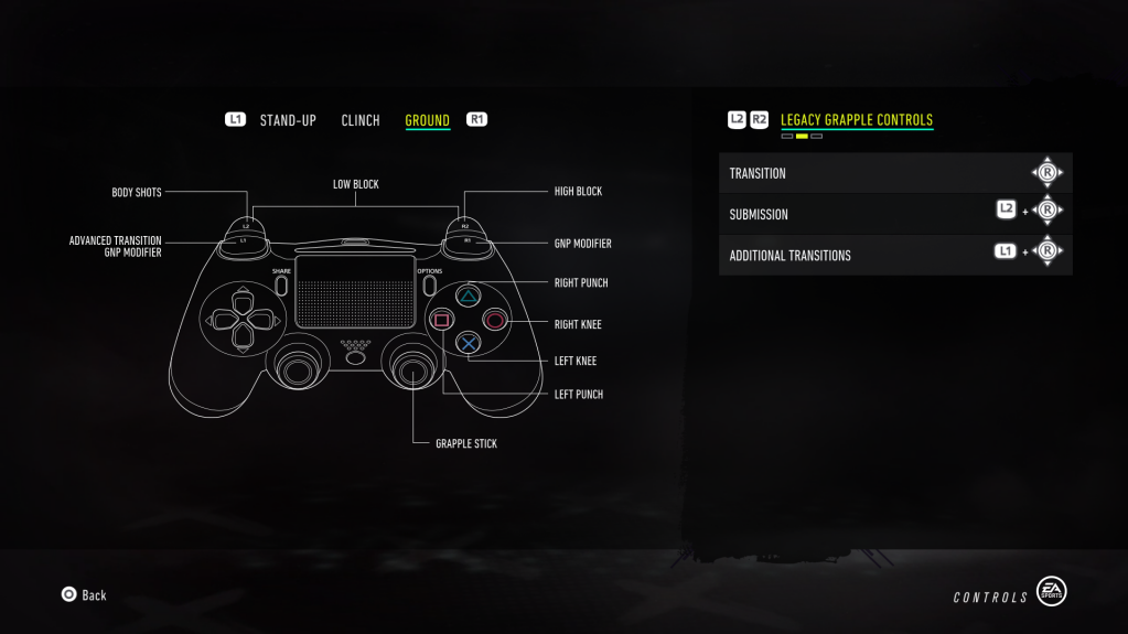 EA Sports UFC 4 Accessibility Controls for playing EA Sports UFC 4 for PS4.