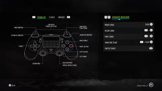 This image shows the control options for Stand-Up Advanced Movement.