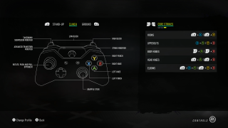 This image shows the control options for Clinch Core Strikes.