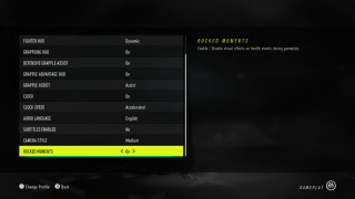 This image shows some of the options available under gameplay settings.