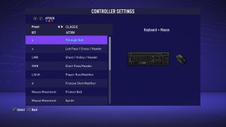 This picture shows the Attack Classic controls listed below.