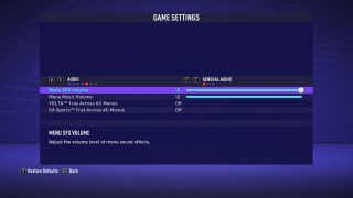 The picture shows the game settings for General Audio listed below. 