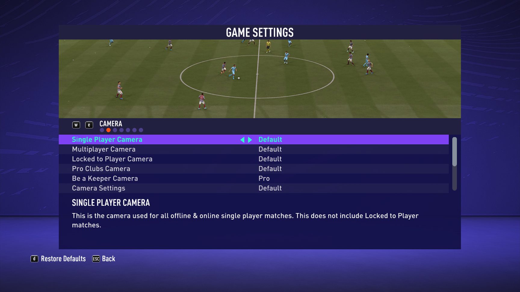 FIFA 21 Game Settings For PC An Official EA Site