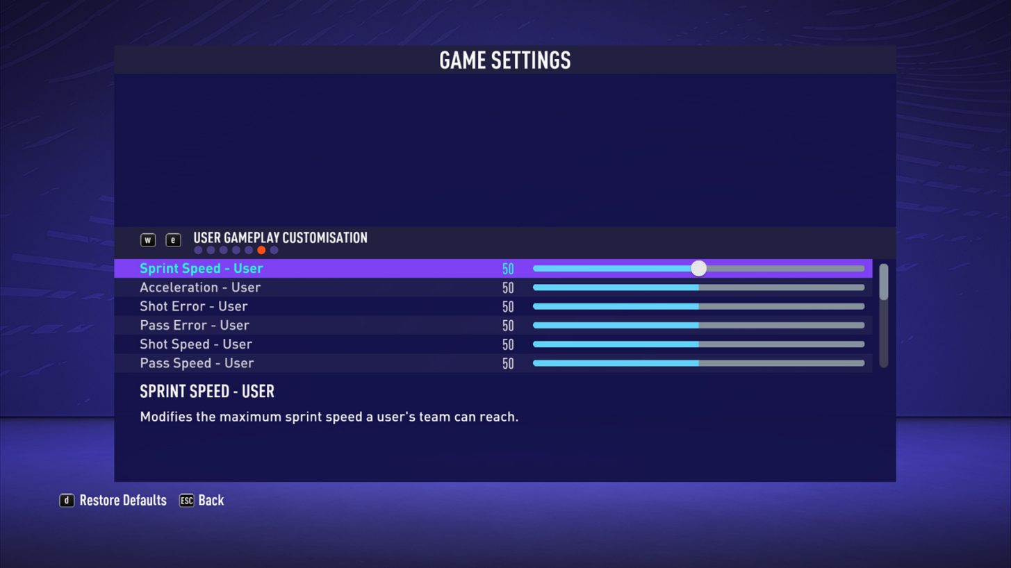 FIFA 21 Game Settings For PC An Official EA Site