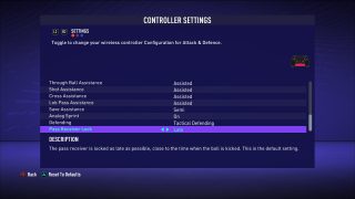 This picture shows the controller settings listed below. 