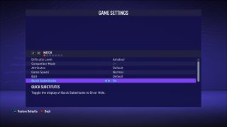The picture shows the Match Game Settings listed below. 