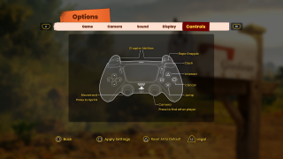 This picture shows and PlayStation 5 controller  all the Control settings listed below