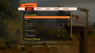 This image shows the game options below.