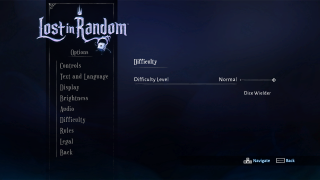 This image shows the Difficulty settings listed below.