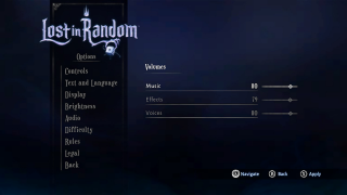 This image shows the Audio menu.