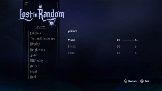 This image shows the Audio  menu. 