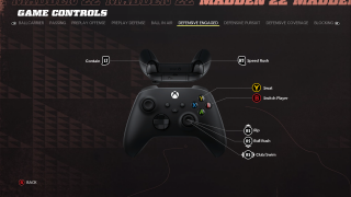 This image shows an image of the Defensive Engaged game controls. 
