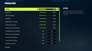 This image shows the Penalties settings listed below.
