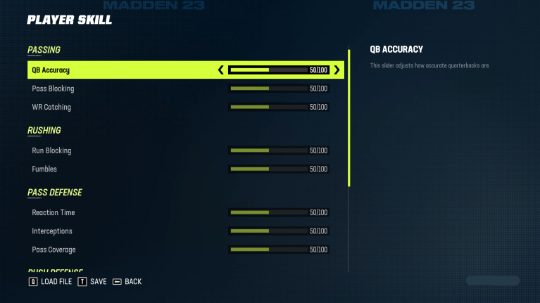 Madden NFL 23 Player Skill Settings For PC - An Official EA Site