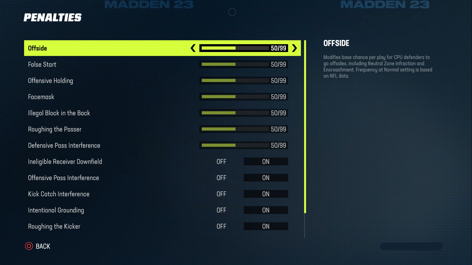 Madden NFL 23 Penalties Settings For PS4 An Official EA Site