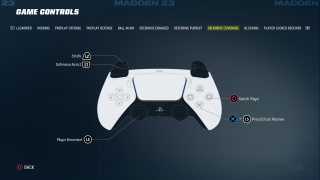 This image shows an image of the Defensive Coverage game controls. 