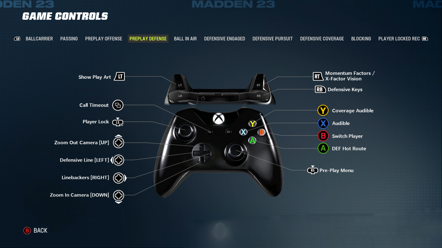 Madden NFL 23 Controls Settings For Xbox One - An Official EA Site