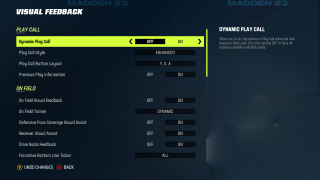 This image shows the Visual Feedback settings listed below.