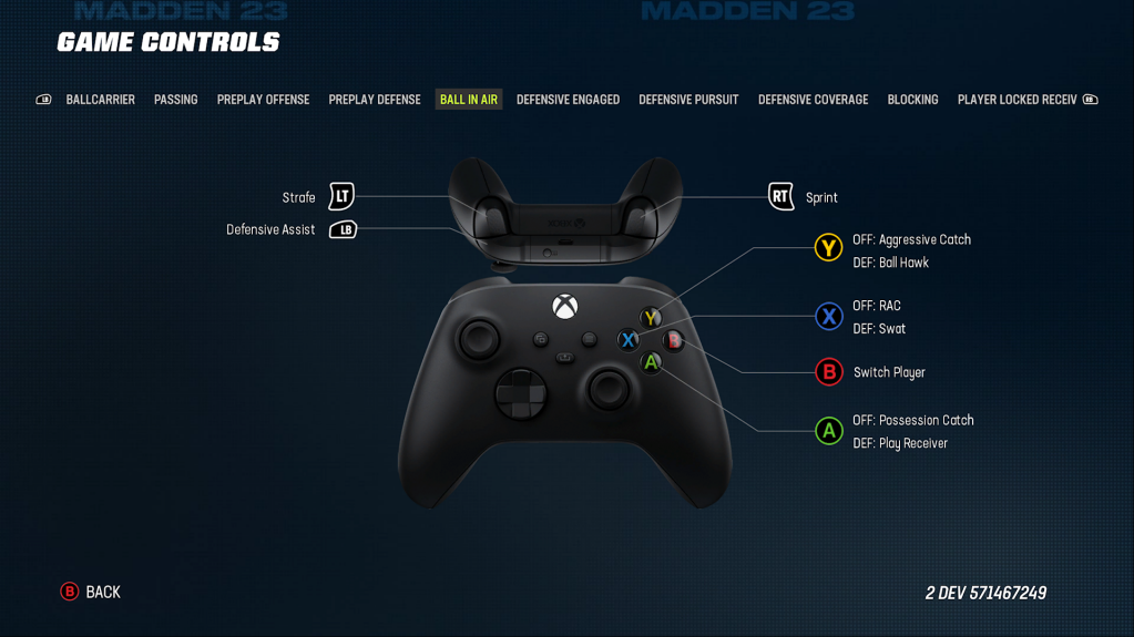 Madden NFL 23 Controls Settings For Xbox Series X - An Official EA Site