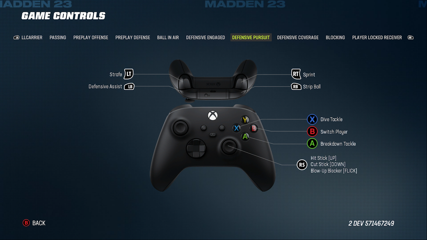 Madden NFL 23 Controls Settings For Xbox Series X - An Official EA Site