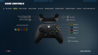 This image shows an image of the Passing game controls. 