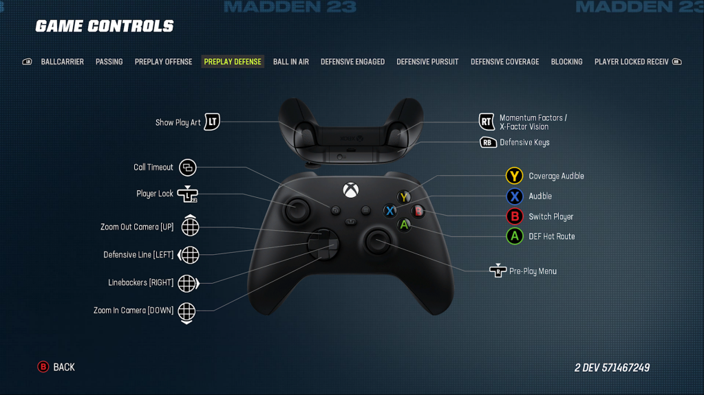 Madden NFL 23 Controls Settings For Xbox Series X - An Official EA Site