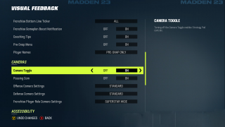  This image shows the Visual Feedback settings listed below.