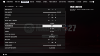 Color Blindness Settings in Accessibility