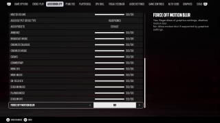 Motion Blur Settings in Accessibility