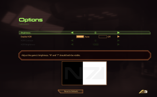 This image shows the options available in the calibration menu.