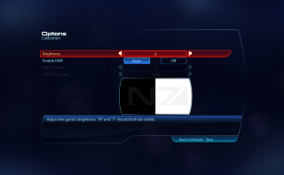 This image shows the options available in the calibration menu.