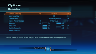 This image shows all the options available in the gameplay menu.