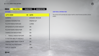 This picture shows the Visual settings for Audio & Visual listed below. 