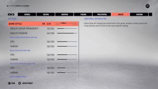 This picture shows the Goalie Settings listed below. 