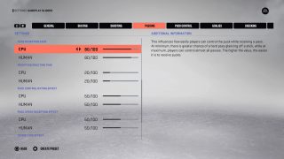  This picture shows the Passing Settings listed below.