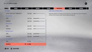 This picture shows the Puck Control Settings listed below. 