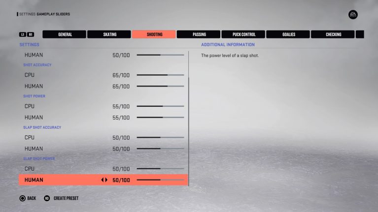 NHL 23 Gameplay Settings For PS5 - An Official EA Site