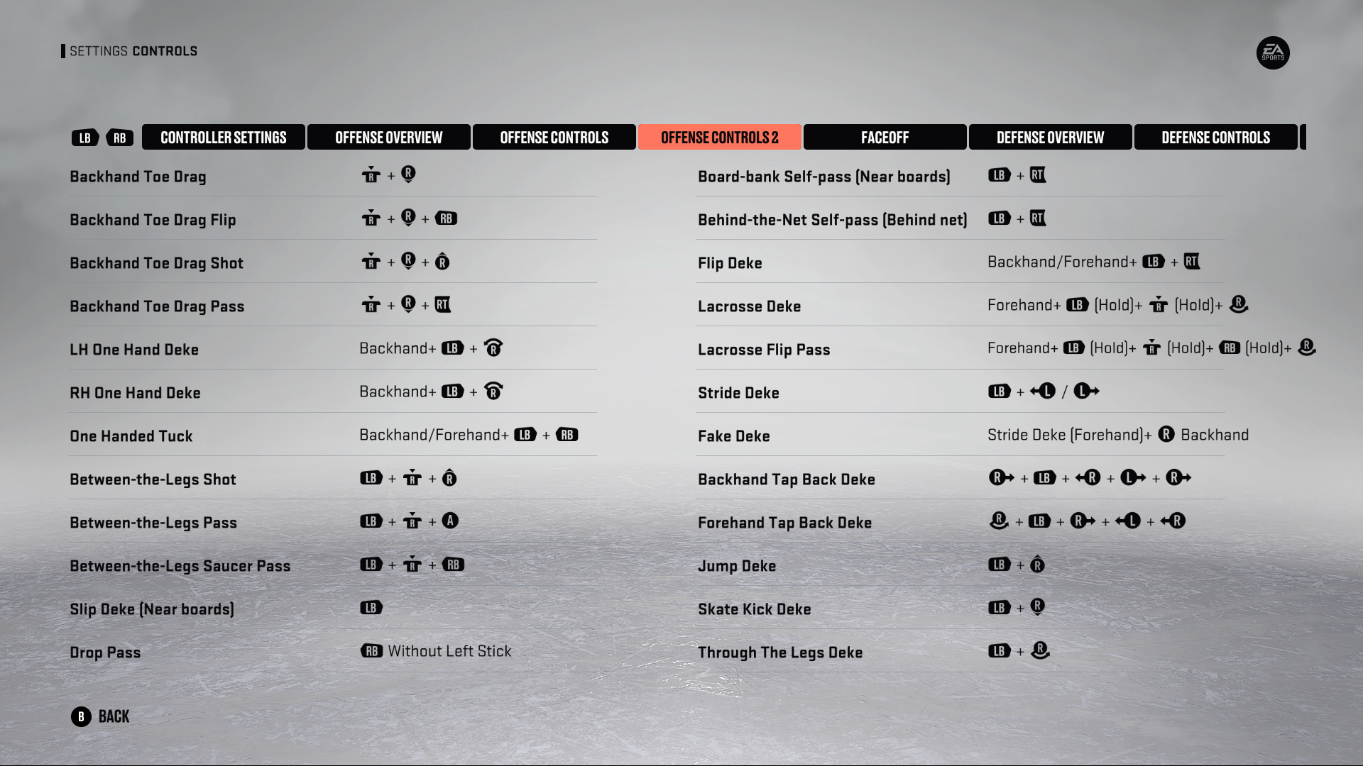 NHL 23 Control Settings for Xbox One - An Official EA Site