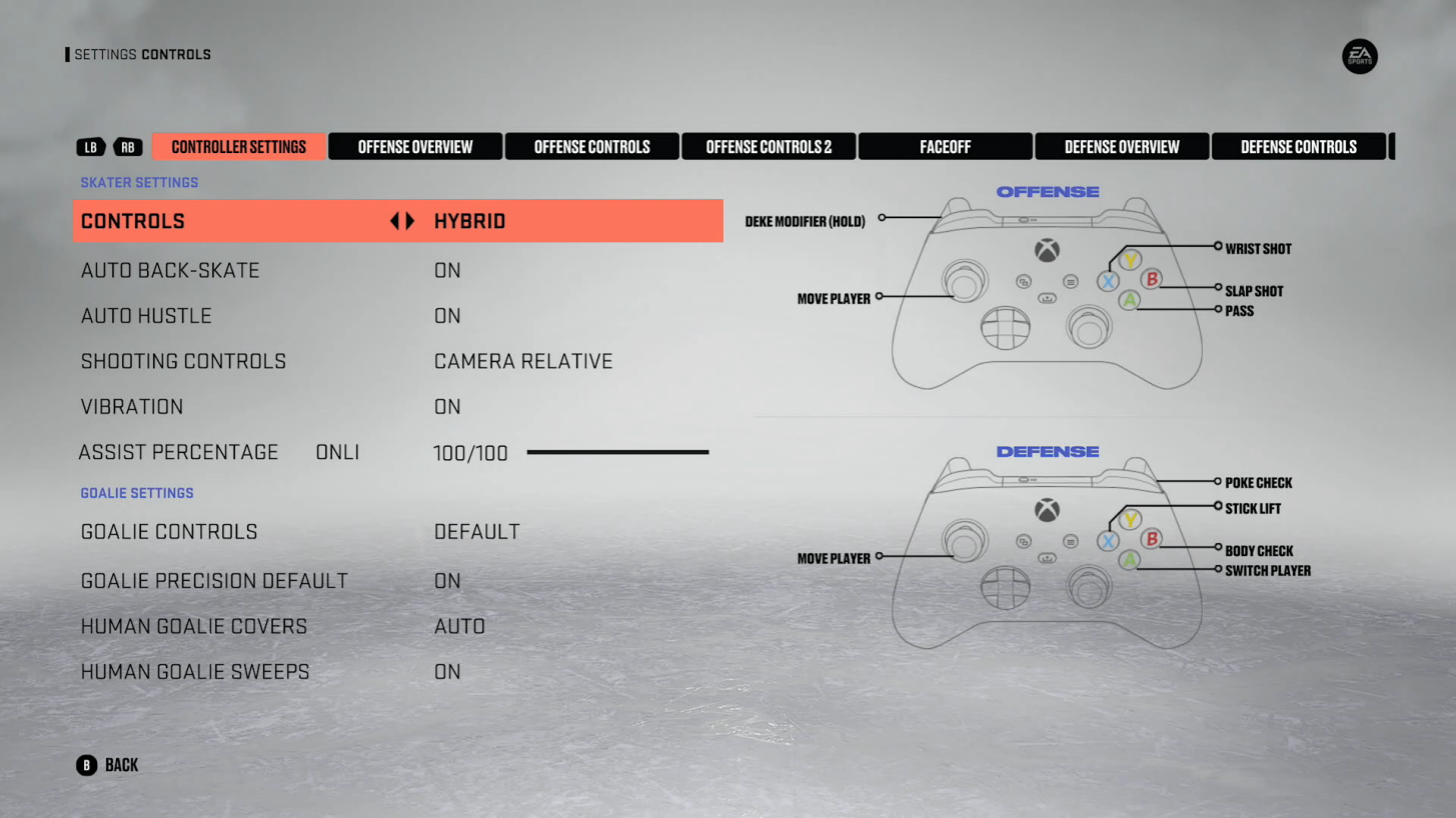 NHL 23 Control Settings for Xbox Series X An Official EA Site