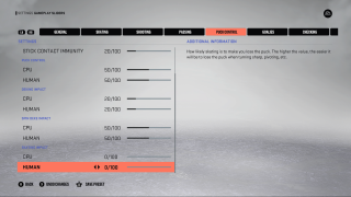 This picture shows the Puck Control Settings listed below. 