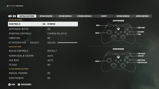 In game screenshot of Xbox Controller Hybrid Settings