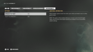 In game screenshot of Chat Accessibility Settings