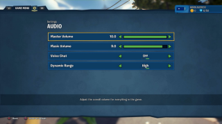 This picture shows all of the Audio settings listed below.