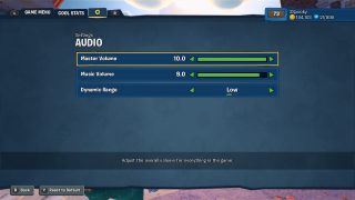 This picture shows all of the Audio settings listed below.