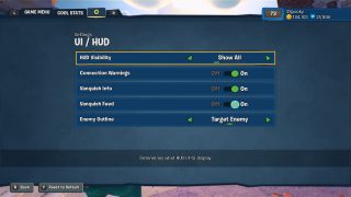 This picture shows all of the UI/HUD settings listed below.