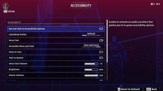 This image shows the Accessibility menu.