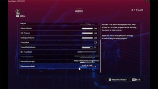 This is a picture of the Audio settings menu.
